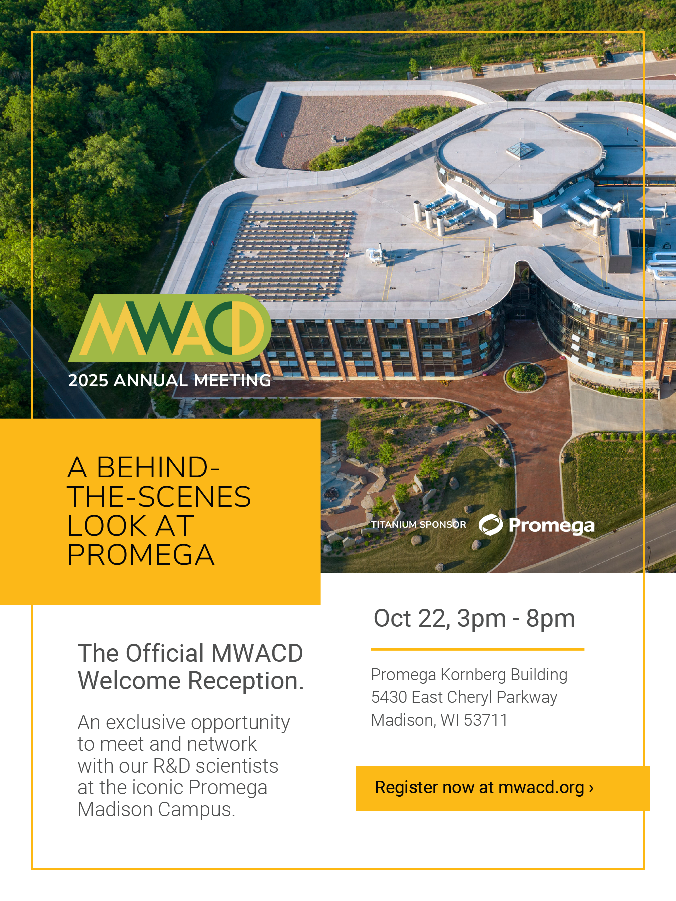 MWACD 2025 Welcome Reception at Promega HQ in Madison, WI